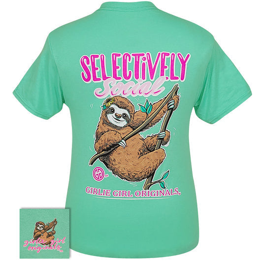 Girlie Girl Originals Selectively Social Sloth - Adult & Kids T-Shirts, Sweatshirts & Hoodies apparel design preview 1