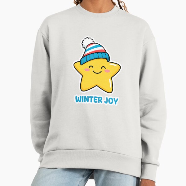 Winter Joy Star Cute Cozy Character Sticker - Adult & Kids T-Shirts, Sweatshirts & Hoodies apparel design preview 1