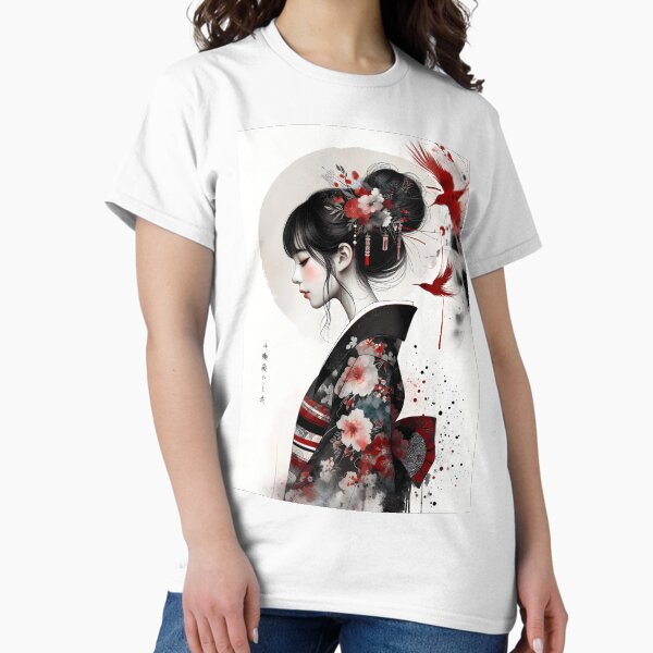 Whispers of Spring Geisha in Bloom - Adult & Kids T-Shirts, Sweatshirts & Hoodies apparel design preview 1