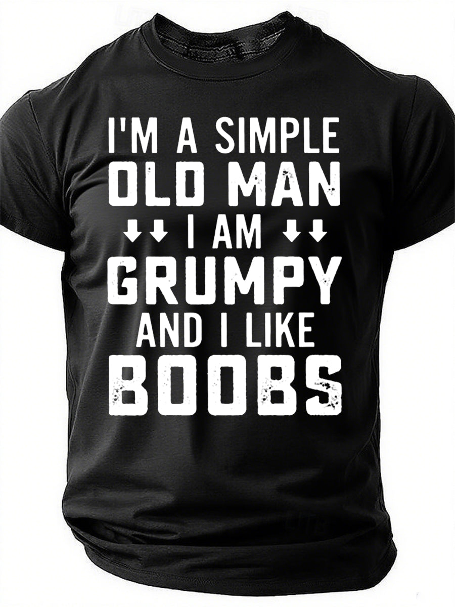 I'm A Simple Old Man Print Men Slogan - Adult & Kids T-Shirts, Sweatshirts & Hoodies apparel design preview 1