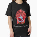 Christmas Is Coming Santa On Candy Cane Throne - Adult & Kids T-Shirts, Sweatshirts & Hoodies apparel design preview 1