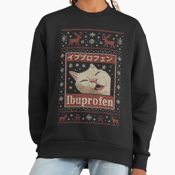 Ibuprofen Cat Meme Funny Christmas Ugly Holiday - Adult & Kids T-Shirts, Sweatshirts & Hoodies apparel design preview 1