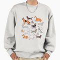 Origami doggie friends grey linen texture background - Adult & Kids T-Shirts, Sweatshirts & Hoodies apparel design preview 1