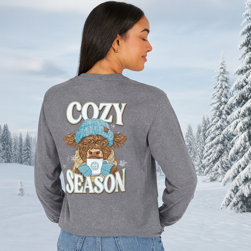 Girlie Girl Originals Cozy Season Cow - Adult & Kids T-Shirts, Sweatshirts & Hoodies apparel design preview 1