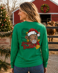 Southern Couture Classic Jingle Bells Cow Holiday - Adult & Kids T-Shirts, Sweatshirts & Hoodies apparel design preview 1