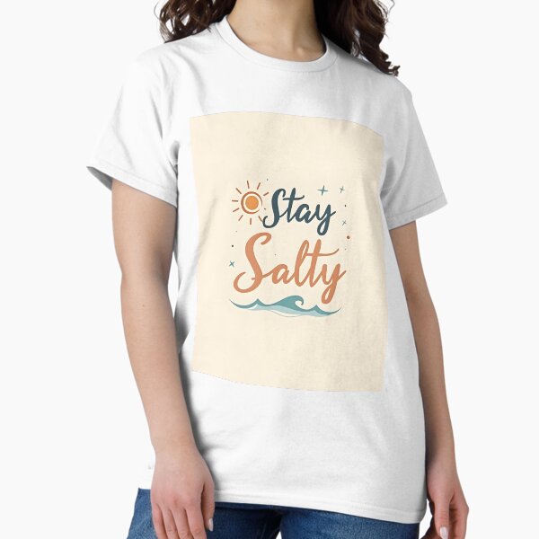 Stay Salty Minimal Summer Aesthetic Quote Design - Adult & Kids T-Shirts, Sweatshirts & Hoodies apparel design preview 1