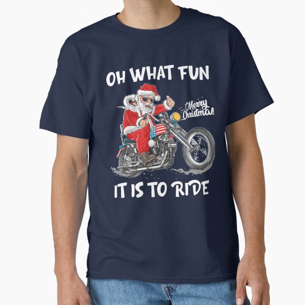 Biker Santa Motorcycle Fan Merry Christmas Xmas - Adult & Kids T-Shirts, Sweatshirts & Hoodies apparel design preview 1
