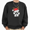 Paws Print Santa Hat Dog Reindeer Lover Christmas - Adult & Kids T-Shirts, Sweatshirts & Hoodies apparel design preview 1