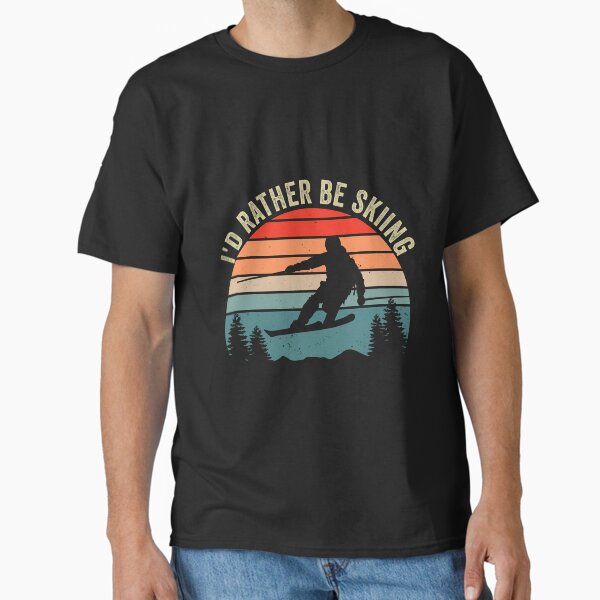 I'd Rather Be Skiing Retro Vintage Ski Funny Skier - Adult & Kids T-Shirts, Sweatshirts & Hoodies apparel design preview 1