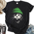 Green Beanie Cat - Adult & Kids T-Shirts, Sweatshirts & Hoodies apparel design preview 1