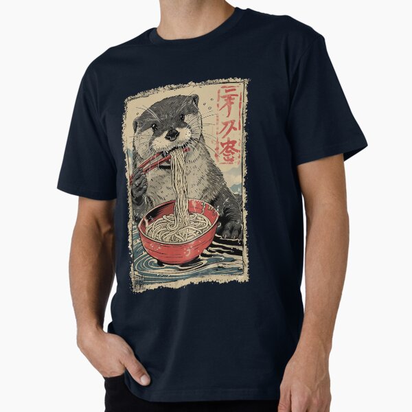 Otter Ramen Noodles Kawaii Japanese Food Art Premium - Adult & Kids T-Shirts, Sweatshirts & Hoodies apparel design preview 1