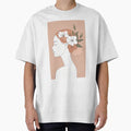 Ethereal Woman with Spring Floral Crown Line Art - Adult & Kids T-Shirts, Sweatshirts & Hoodies apparel design preview 1