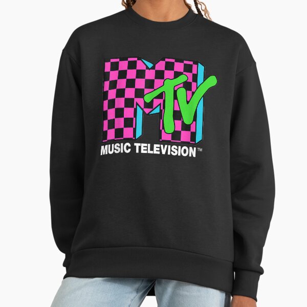 Classic mtv logo pink and blue checker design - Adult & Kids T-Shirts, Sweatshirts & Hoodies apparel design preview 1