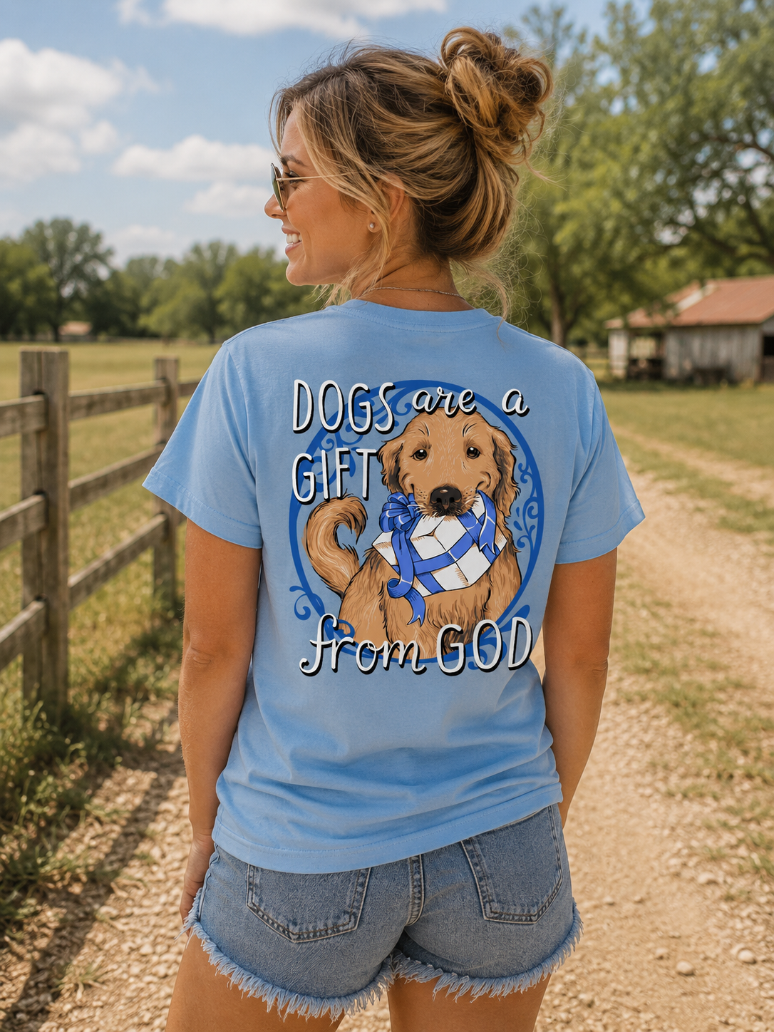 Southern Attitude Dogs are a Gift from God - Adult & Kids T-Shirts, Sweatshirts & Hoodies apparel design preview 1