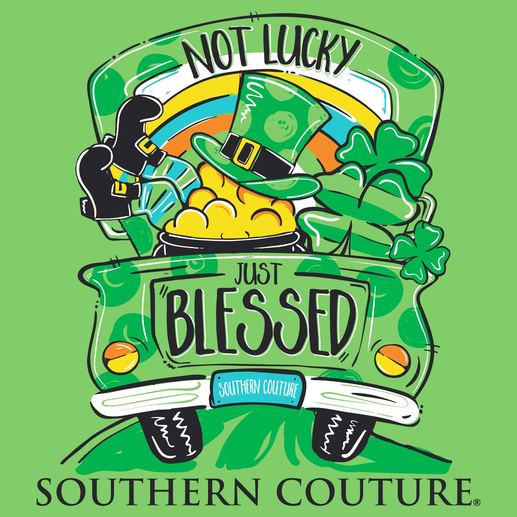 Southern Couture Classic Not Lucky Just Blessed Irish - Adult & Kids T-Shirts, Sweatshirts & Hoodies apparel design preview 2
