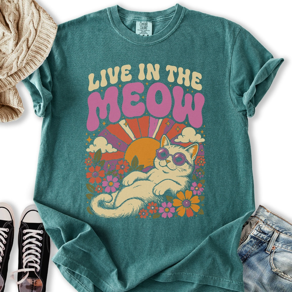 Live In The Meow - Adult & Kids T-Shirts, Sweatshirts & Hoodies apparel design preview 2