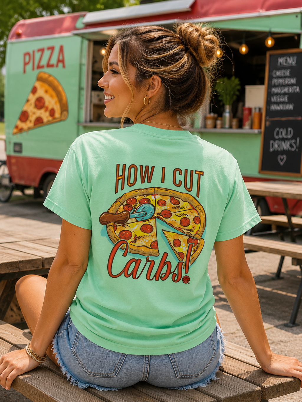 Girlie Girl Originals Cut Carbs Pizza - Adult & Kids T-Shirts, Sweatshirts & Hoodies apparel design preview 1