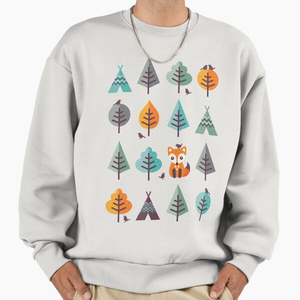 Fox in the Forest on Gray - Adult & Kids T-Shirts, Sweatshirts & Hoodies apparel design preview 1