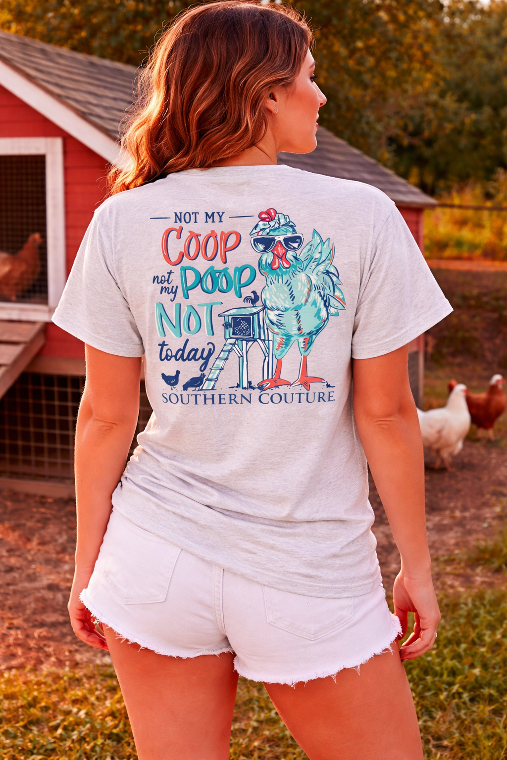 Southern Couture Classic Not My Coop Chicken - Adult & Kids T-Shirts, Sweatshirts & Hoodies apparel design preview 1