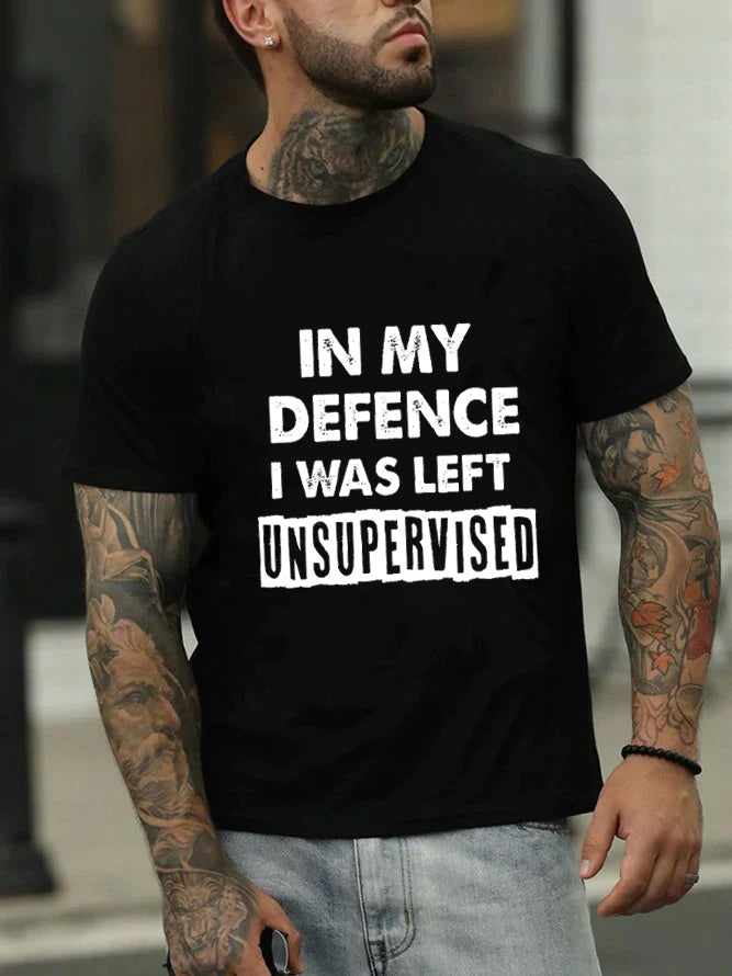In My Defence I Was Left Print Men Slogan - Adult & Kids T-Shirts, Sweatshirts & Hoodies apparel design preview 3