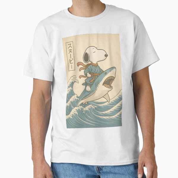 Snoopy Riding Shark M - Adult & Kids T-Shirts, Sweatshirts & Hoodies apparel design preview 1