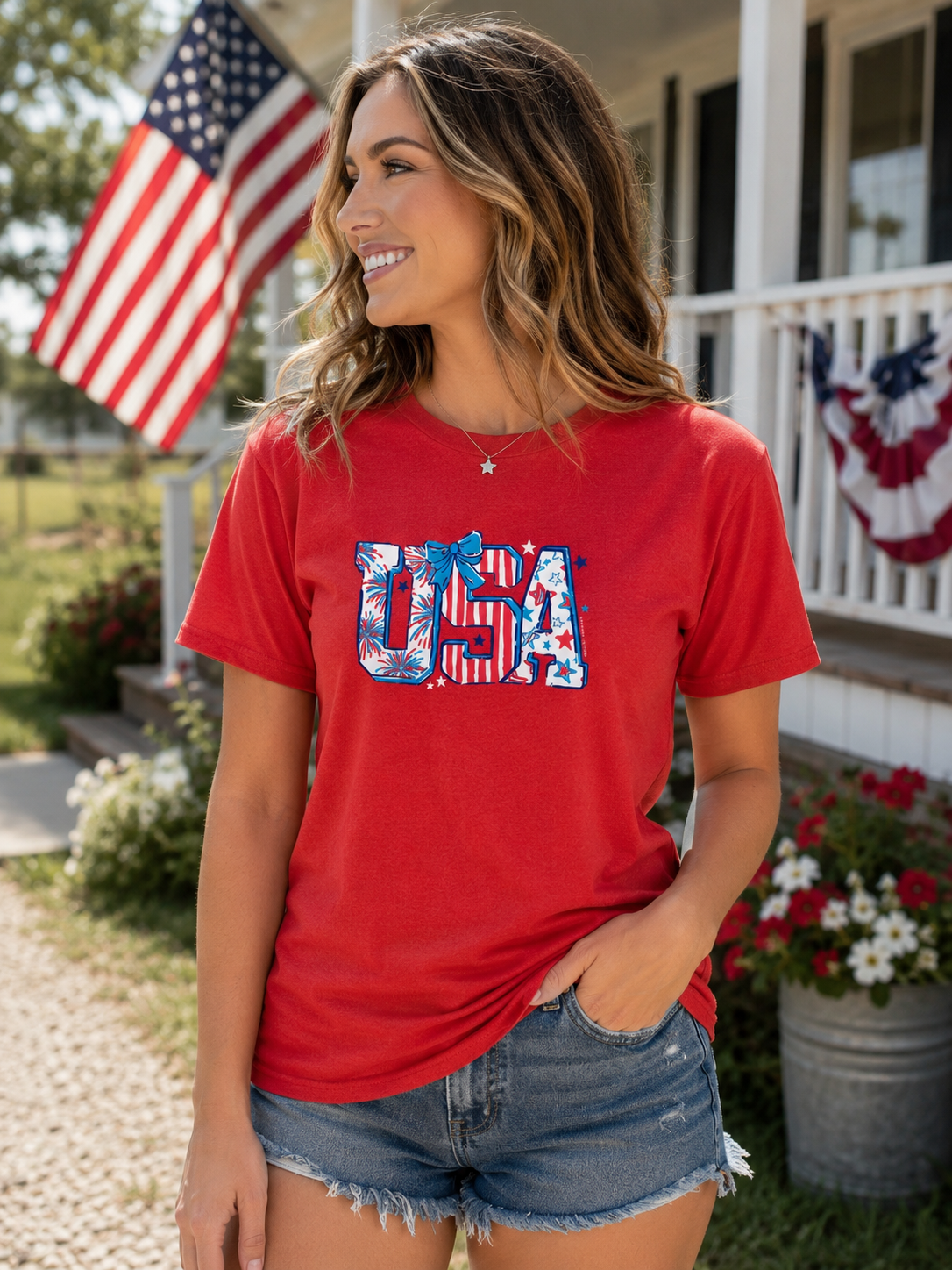 Southern Couture Soft Pattern Letter USA - Adult & Kids T-Shirts, Sweatshirts & Hoodies apparel design preview 1
