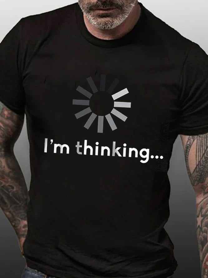 I'm Thinking Print Men Slogan - Adult & Kids T-Shirts, Sweatshirts & Hoodies apparel design preview 4
