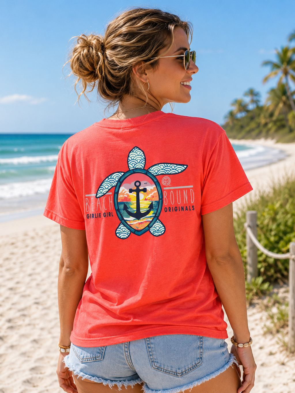 Girlie Girl Originals Beach Bound Turtle - Adult & Kids T-Shirts, Sweatshirts & Hoodies apparel design preview 1