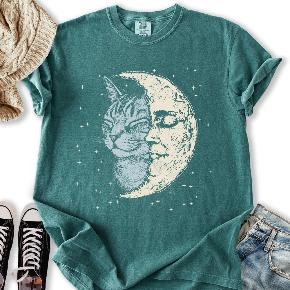 Celestial Cat Moon - Adult & Kids T-Shirts, Sweatshirts & Hoodies apparel design preview 2