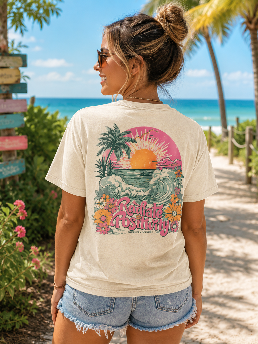Southern Couture Radiate Positivity Comfort Colors - Adult & Kids T-Shirts, Sweatshirts & Hoodies apparel design preview 1
