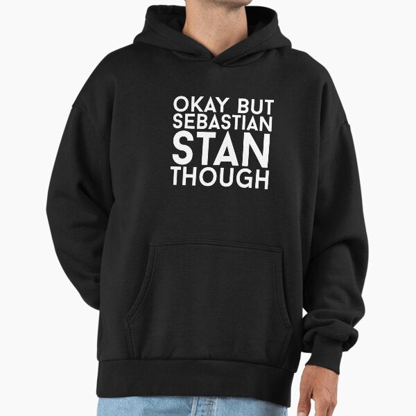 Sebastian Stan White Text - Adult & Kids T-Shirts, Sweatshirts & Hoodies apparel design preview 1