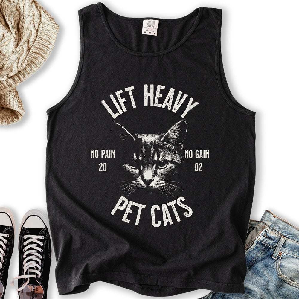 Lift Heavy Pet Cats Tank - Adult & Kids T-Shirts, Sweatshirts & Hoodies apparel design preview 2