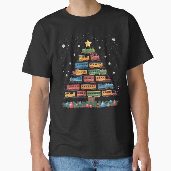 Train Lover Xmas Tree Santa Christmas - Adult & Kids T-Shirts, Sweatshirts & Hoodies apparel design preview 1