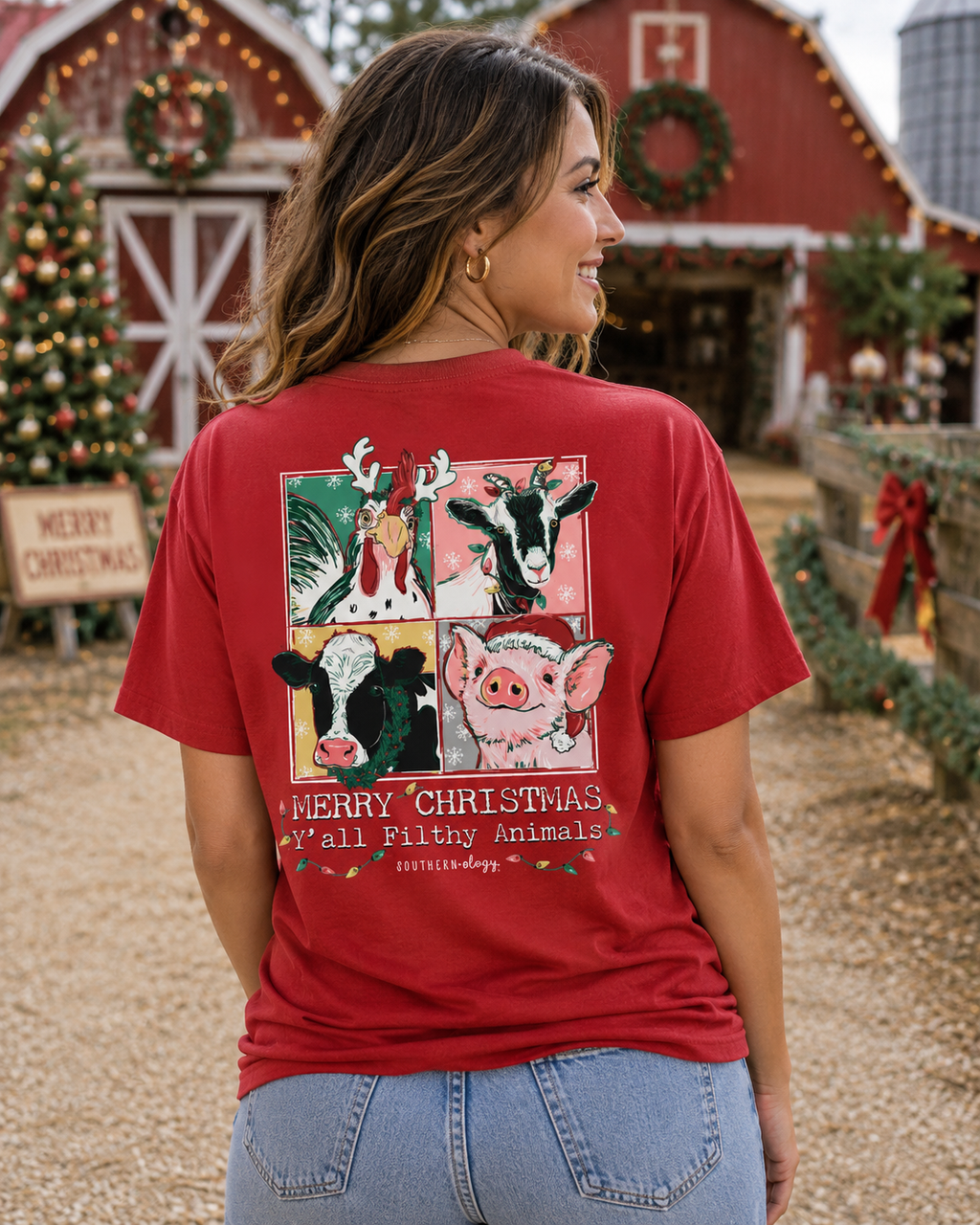 Southernology Filthy Animals Christmas Comfort Colors - Adult & Kids T-Shirts, Sweatshirts & Hoodies apparel design preview 1