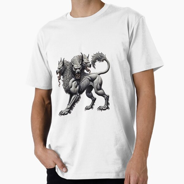Cerberus the 3 Headed Dog from Hell Premium - Adult & Kids T-Shirts, Sweatshirts & Hoodies apparel design preview 1