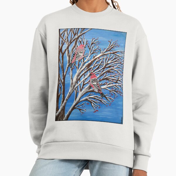 Martin and Martine, the pine grosbeaks (Bird of Hope) - Adult & Kids T-Shirts, Sweatshirts & Hoodies apparel design preview 1