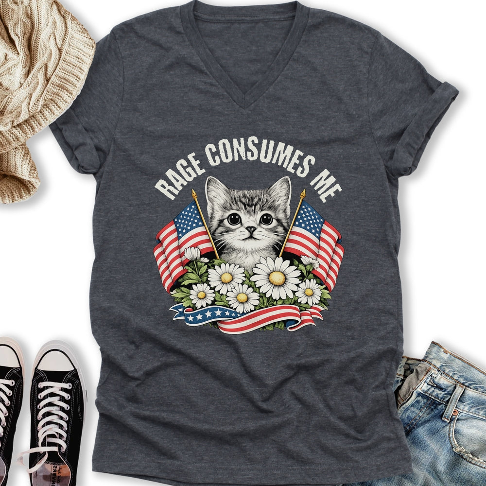 Rage Consumes Me II V-Neck - Adult & Kids T-Shirts, Sweatshirts & Hoodies apparel design preview 1