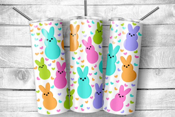 Easter Bunny Candy and Hearts 20 oz Skinny Tumbler - Adult & Kids T-Shirts, Sweatshirts & Hoodies apparel design preview 1