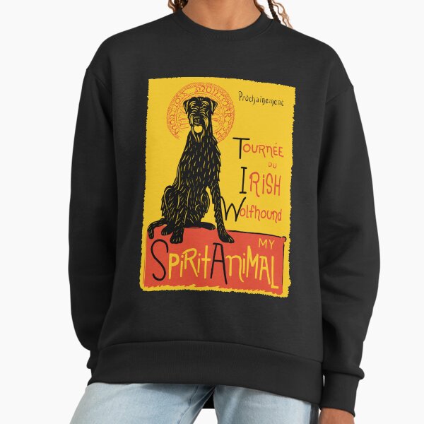 Funny Irish Wolfhound Cute Dog Chat Noir Mashup Art - Adult & Kids T-Shirts, Sweatshirts & Hoodies apparel design preview 1