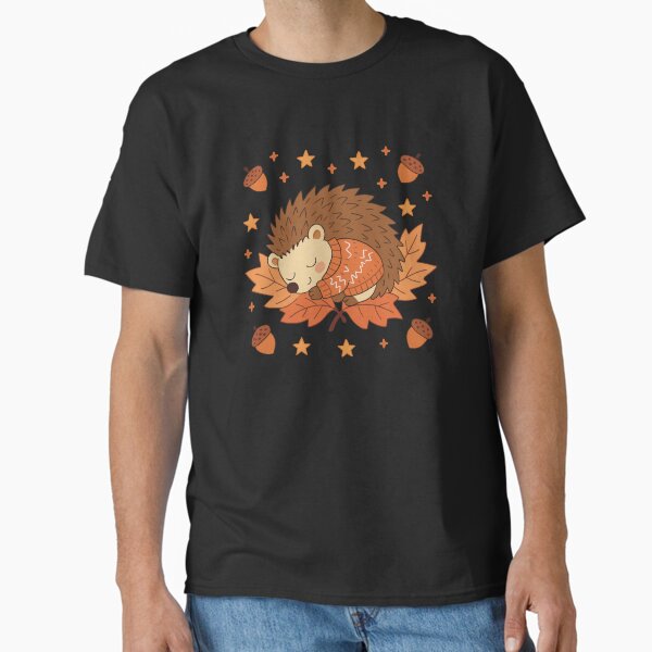 Cute Sleeping Hedgehog in Autumn Sweater - Adult & Kids T-Shirts, Sweatshirts & Hoodies apparel design preview 1
