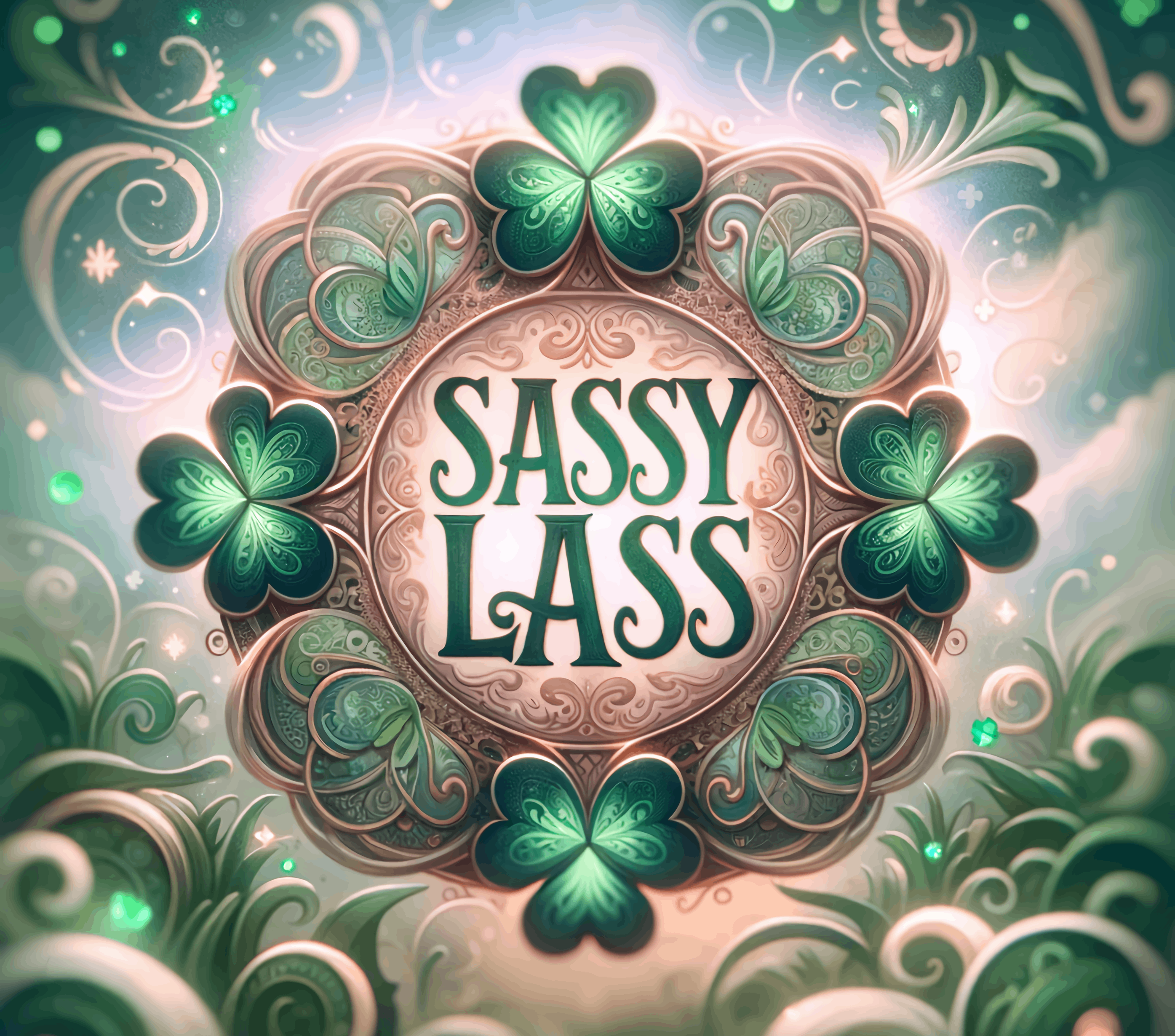 Sassy Lass Irish 20 oz Skinny Tumbler Cup With Straw - Adult & Kids T-Shirts, Sweatshirts & Hoodies apparel design preview 2