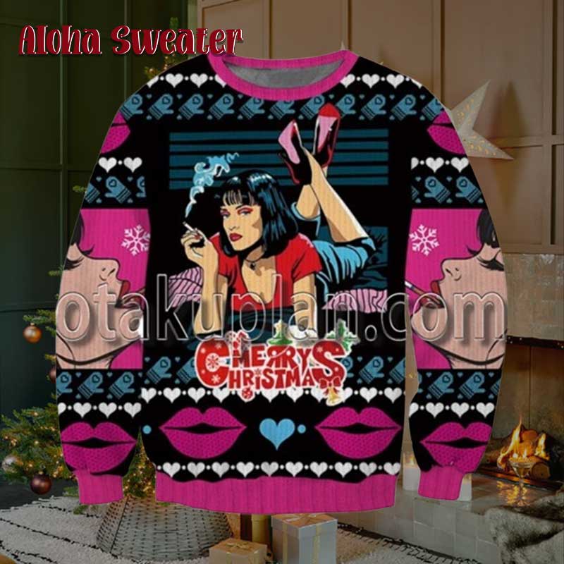 Check Out I Said Goddamn Pulp Fiction Ugly Christmas Sweater product image 2
