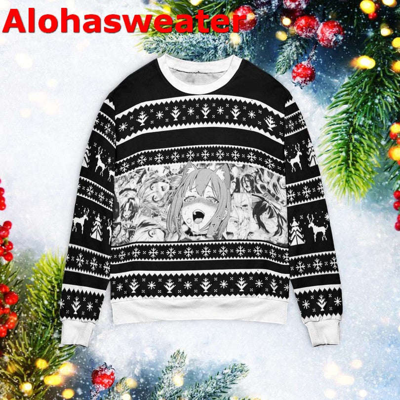 Christmas Anime Ahegao Christmas sweater product image