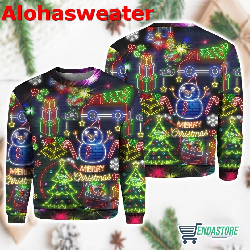 Christmas Bright Neon Lighting Ugly Christmas Sweater product image 2