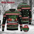 Christmas Firefighter Fire Department Ugly Christmas Sweater product image