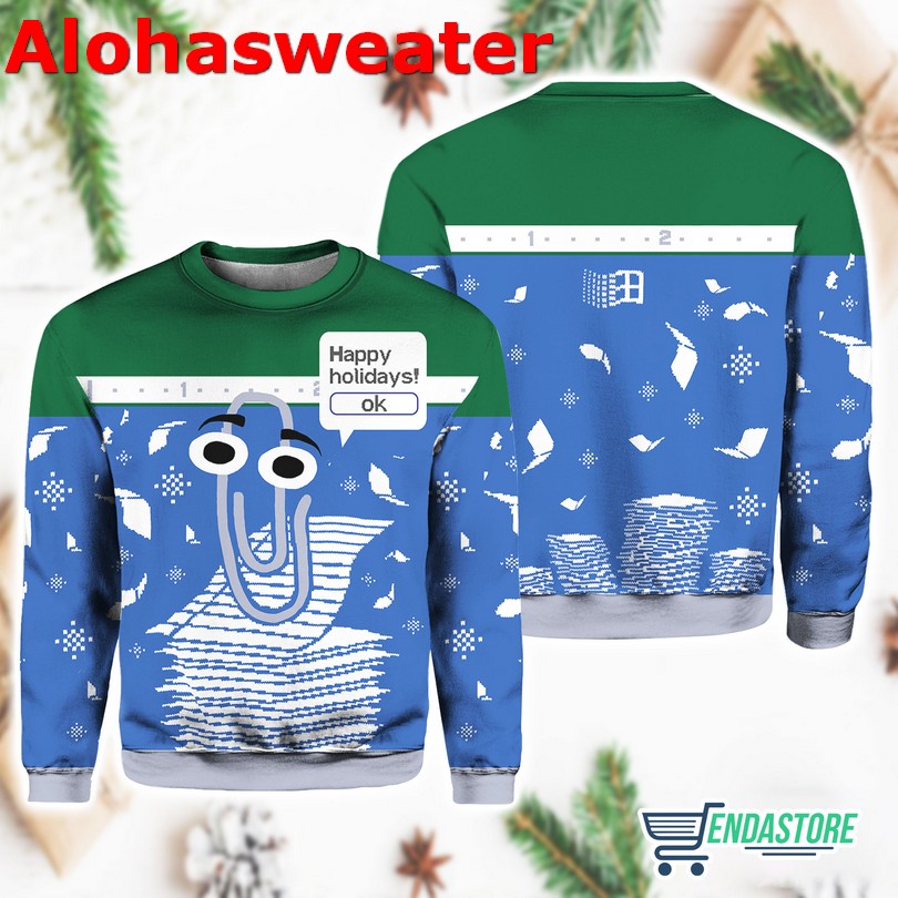 Clippy Is Front And Center On Microsoft Latest Christmas Ugly Sweater product image 3