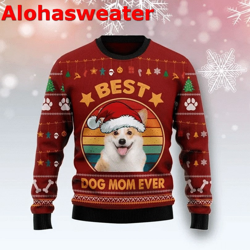Corgi best dog mom ever Christmas sweater product image