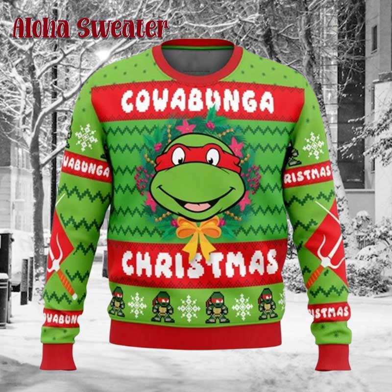 Did Someone Say Pizza Ninja Turtles Ugly Christmas Sweater product image 3