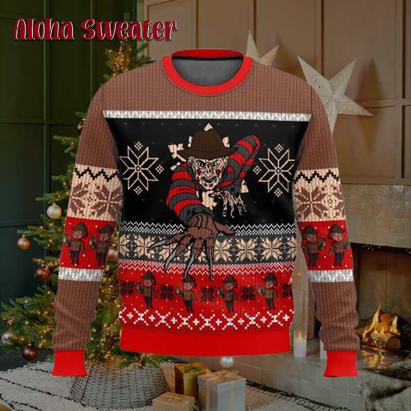 Freddy Claws A Nightmare On Elm Ugly Christmas Sweater product image 5