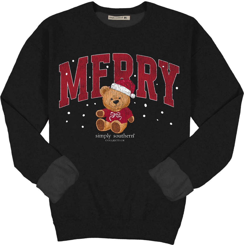 Simply Southern Merry Bear Holiday Crew - Adult & Kids T-Shirts, Sweatshirts & Hoodies apparel design preview 2